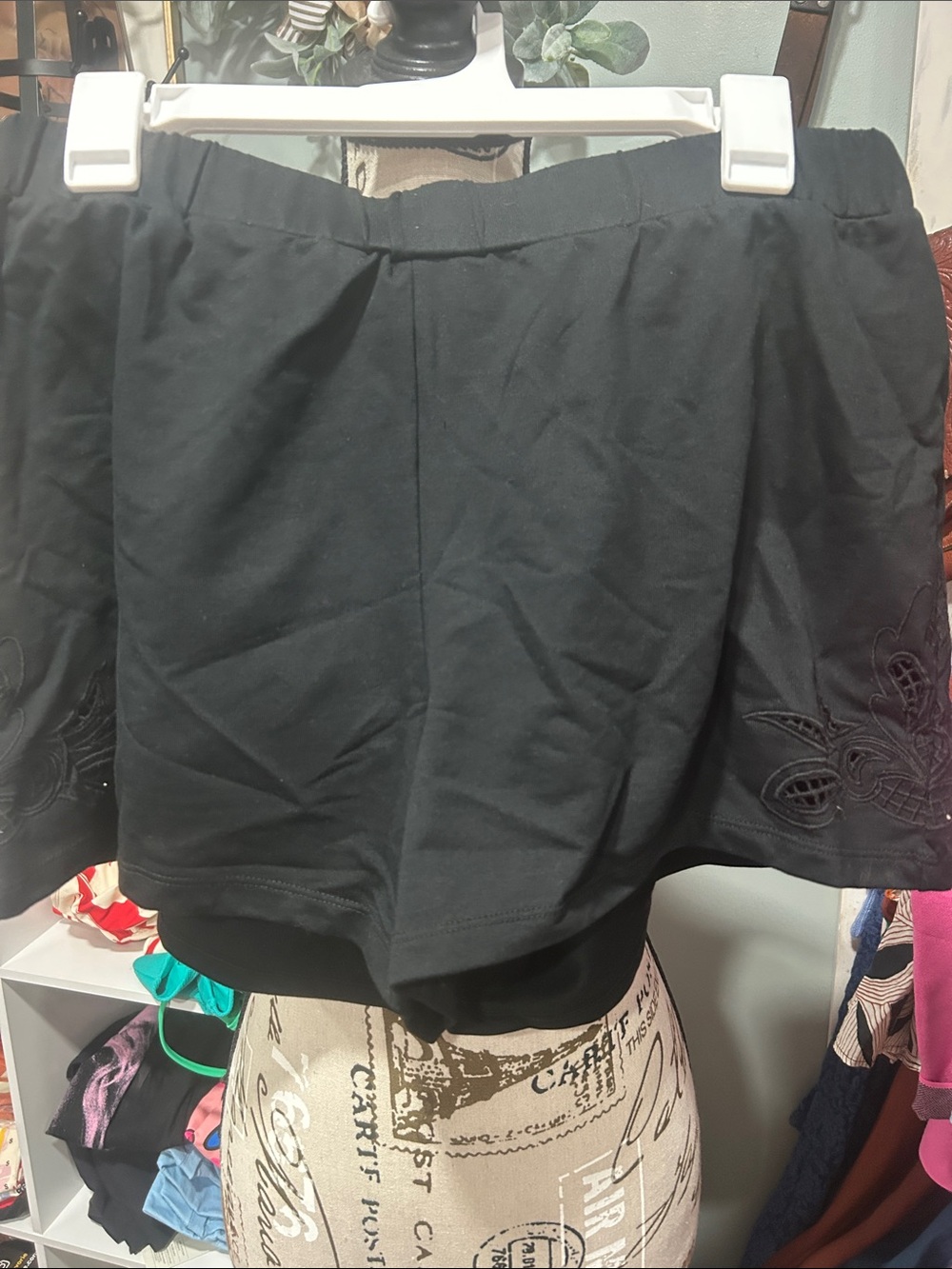 A New Day Black eyelet embroidered shorts